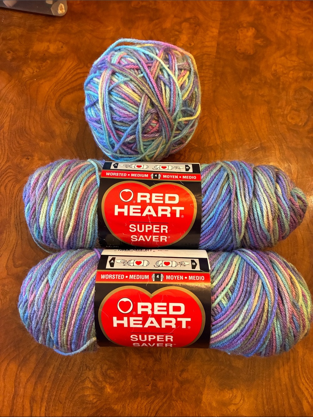 Red Heart Super Saver ‘Monet’ Blue-Purple Yarn - Multipack